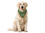 Abakuhaus Bandana Floreale Gialla Per Animali Domestici, Pinne Da Nuoto, 40X40 Cm, Azzurro E Giallo