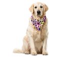 Abakuhaus Bandana Geometrica Astratta Per Animali Domestici, Brush Stroke Oval, 55X55 Cm, Bianco Multicolore