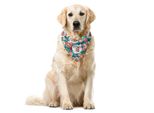 Abakuhaus Bandana Per Animali Domestici Con Fiori, Composizioni Floreali Colorate, 55X55 Cm, Multicolore Scuro Seafoam