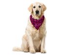 Abakuhaus Bandana Damascata Per Animali Domestici, Arte Floreale Astratta Regale, 55X55 Cm, Magenta Scuro Viola Scuro