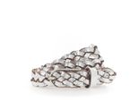 Vanzetti Pelle Cintura Braided Women's Belt W75 Silver Metallic Argentato