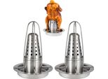 Bremermann Chicken Grill 2 Pezzi Con Contenitore Per Aromi, Girarrosto In Acciaio Inox