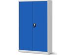 Armadio In Metallo Xxl Armadio Per Ufficio Armadio Per Archiviazione Armadio In Metallo Anta A Battente Lamiera D'acciaio Verniciatura A Polvere 185 Cm X 115 Cm X 40 Cm Colore: Grigio-Blu