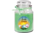 Candela Profumata Come Regalo Di Pasqua (Fragranza Coconut Limes), Design: Uova Di Pasqua - Candela Come Decorazione Pasquale - 500G. Cera Con Circa 110 Ore Di Combustione