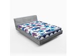 Abakuhaus Lenzuolo Con Angoli Paisley, Acquerello Con Motivi Floreali Primaverili E Motivi Orientali, 90 X 190 Cm, Blu Azzurro Multicolore