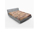 Abakuhaus Lenzuolo Con Angoli In Legno Rustico, Disposizione Con Assi, Tonalità Terrosa, Effetto Stampato Invecchiato, 90 X 190 Cm, Grigio Chiaro, Marrone Terra D'ombra