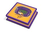 Nfl Minnesota Vikings Set Di 2 Sottobicchieri Set Di Sottobicchieri Vista Stadio 3-D Stadio