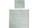 Roba Biancheria Organica Per Lettino 2 Pezzi 'Lil Planet' Verde Ghiaccio, 80 X 80 Cm, Jersey, Gots
