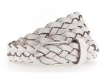 Vanzetti Pelle Cintura Braided Women's Belt W80 White Bianco