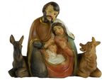 Statuetta In Culla Sacra Famiglia Con Bue E Asino, Circa 9 Cm, 74197
