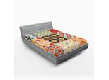Abakuhaus Lenzuolo Con Angoli, Motivo Mosaico Vintage Con Stampa Geometrica Diagonale, 120 X 190 Cm, Multicolore