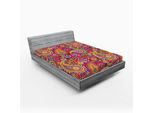 Abakuhaus Lenzuolo Con Angoli Paisley, Motivo Paisley Basato Sul Tradizionale Design Culturale Asiatico Orientale, 180 X 200 Cm, Multicolore