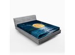 Abakuhaus Lenzuolo Con Angoli Ocean, Magical Super Mood Su Superficie Ocean Midnight Con Stampa Dream Mystic, 120 X 190 Cm, Giallo
