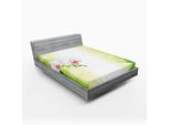 Abakuhaus Spa Lenzuolo Con Angoli, Fiori Di Orchidea Con Rami Di Bambù In Vari Colori Tema Spirituale, 120 X 190 Cm, Verde E Bianco