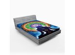Abakuhaus Lenzuolo Con Angoli Chakra, Silhouette Di Donna Yoga Fiori Zen Mandala Meditazione Sollievo Illustrazione, 90 X 200 Cm, Multicolore