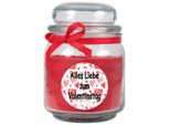 Candela Profumata Come Regalo Di San Valentino - Candela In Un Barattolo Di Caramelle Con Vari Motivi E Dimensioni Di San Valentino. San Valentino - Motivi E Dimensioni