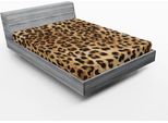 Abakuhaus Lenzuolo Con Angoli Stampa Leopardo, Motivo Pelle Di Un Potente Felino Panthera, Animale Selvaggio Africano Da Safari, 120 X 190 Cm, Marrone Chiaro E Nero