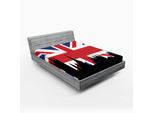 Abakuhaus Lenzuolo Con Angoli Union Jack, Parlamento Del Regno Unito Westminster, 90 X 200 Cm, Blu Reale, Nero, Rosso