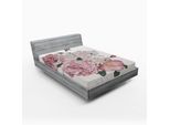 Abakuhaus Lenzuolo Con Angoli, Stile Grunge Rosa Antico, Romantico Primaverile, 180 X 200 Cm, Beige Rosa Verde