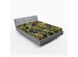 Abakuhaus Lenzuolo Con Angoli Camo, Classico Motivo Mimetico Tedesco Forest Jungle Colors Design, 90 X 200 Cm, Verde Marrone Verde Scuro