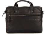 Spikes & Sparrow Pelle Borsa Da Ufficio Borsa A Tracolla Con Scomparto Per Laptop Bronco Briefcase Black Nero