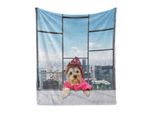 Abakuhaus Coperta In Morbido Pile Di Flanella, Messaggio "Pensa Positivo"" Con Lettere Color Arcobaleno Su Linee A Zig Zag Chevron, 175 X 230 Cm, Azzurro Grigio Rosa"