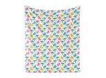 Abakuhaus Coperta In Morbido Pile Di Flanella Con Caricature, Illustrazione Ripetitiva Di Graziosi Elefantini E Palme, 175 X 230 Cm, Rosa Baby Multicolore