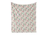 Abakuhaus Coperta In Morbido Pile Flanella Con Motivo Sciistico, Sciarpa Colorata A Tema Invernale, Guanti, Berretto E Accessori Da Sci, 175 X 230 Cm, Verde Chiaro Multicolore