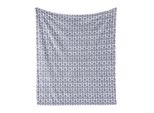 Abakuhaus Coperta In Morbido Pile Di Flanella, Motivo Ripetuto Di Melograni E Foglie Disposti Verticalmente, 175 X 230 Cm, Quarzo E Bianco
