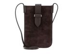 Decadent Pelle Borsa Per Cellulare Fiona Mobile Bag Suede Dark Brown Marrone