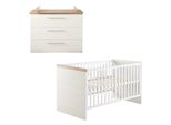 Set Di Mobili Roba "Nele"" 2 Pezzi, Incl. Lettino Combinato 70 X 140 Cm, Fasciatoio Largo"