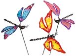 Set Di 3 Scovolini A Forma Di Libellula Con Tappo Da Giardino Di Circa 55 Cm - Decorazione Da Giardino