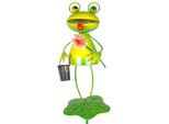 Rana Da Giardino Con Fiore Di Circa 84 Cm - Decorazione Da Giardino