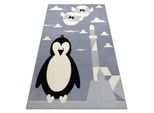 Tappeto Bcf Flash Penguin 3997 - Pinguino Grigio Grigio 120X160 Cm