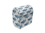 Abakuhaus Copertura Per Frullatore A Immersione Con Motivi Marini, Sea Fierce Wilde Shark, Custodia Per Utensili Da Cucina Con Tasche, 36 X 39 X 24 Cm, Blu E Bianco