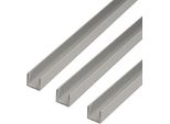 Alberts 498368 Profilo A U, Alluminio, Anodizzato Argento, 1000 X 18 X 20 Mm, Set Da 3