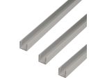 Alberts 498375 Profilo A U, Alluminio, Anodizzato Argento, 1000 X 20 X 20 Mm, Set Da 3