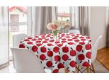 Abakuhaus Tovaglia Rotonda Autunnale, Mele Mature Dai Colori Caldi, Tovaglia Circolare Per Decorare La Sala Da Pranzo E La Cucina, 150 Cm, Rosa Scuro E Corallo Scuro