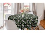 Abakuhaus Tovaglia Rotonda Tropicale, Bouquet Di Fenicotteri Esotici, Tovaglia Circolare Per Decorazione Sala Da Pranzo Cucina, 150 Cm, Verde Cacciatore Multicolore