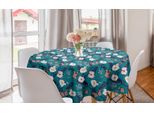 Abakuhaus Tovaglia Rotonda Con Fiori, Con Motivi Floreali E Farfalle, Tovaglia Circolare Per Sala Da Pranzo E Cucina, 150 Cm, Multicolore