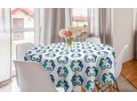 Abakuhaus Tovaglia Rotonda Seahorse, Creature Nautiche Oceaniche, Tovaglia Circolare Per Sala Da Pranzo, Decorazione Cucina, 150 Cm, Blu Mare Viola Scuro