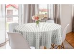 Abakuhaus Tovaglia Rotonda Astratta, Quadrati Su Linee, Tovaglia Circolare Per Sala Da Pranzo, Decorazione Cucina, 150 Cm, Bianco Sporco Multicolore