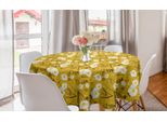Abakuhaus Hawaii Tovaglia Rotonda, Fiori Primaverili, Tovaglia Circolare Per Sala Da Pranzo, Decorazione Cucina, 150 Cm, Terra Giallo Umbra