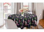 Abakuhaus Hawaii Tovaglia Rotonda, Foglie Di Palma E Fiori, Tovaglia Circolare Per Sala Da Pranzo E Cucina, 150 Cm, Verde Oliva E Rosa Pallido