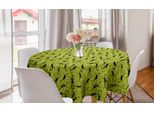 Abakuhaus Lizards Tovaglia Rotonda, Rettili Dalla Forma Slanciata, Tovaglia Circolare Per Decorare La Sala Da Pranzo E La Cucina, 150 Cm, Verde Mela E Grigio Scuro