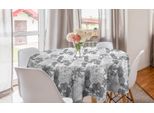 Abakuhaus Tovaglia Rotonda Tropicale, Motivo Esotico Plantation, Tovaglia Circolare Per Sala Da Pranzo E Cucina, 150 Cm, Bianco Grigio Chiaro