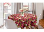 Abakuhaus Tovaglia Rotonda Con Motivi Fruttati, Motivo Ripetuto Con Melograni, Tovaglia Circolare Per Sala Da Pranzo E Cucina, 150 Cm, Magenta Scuro Multicolore