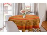 Abakuhaus Tovaglia Rotonda Paisley, Damasco Orientale Floreale, Tovaglia Circolare Per Sala Da Pranzo, Decorazione Cucina, 150 Cm, Arancione Multicolore