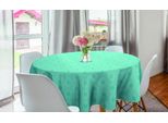 Abakuhaus Tovaglia Rotonda Orient, Motivo Geometrico Orientale, Tovaglia Circolare Per Sala Da Pranzo, Decorazione Cucina, 150 Cm, Verde Acqua Chiaro Bianco