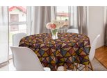 Abakuhaus Tovaglia Geometrica Rotonda, Forme Triangolari Audaci, Tovaglia Circolare Per Sala Da Pranzo, Decorazione Cucina, 150 Cm, Multicolore